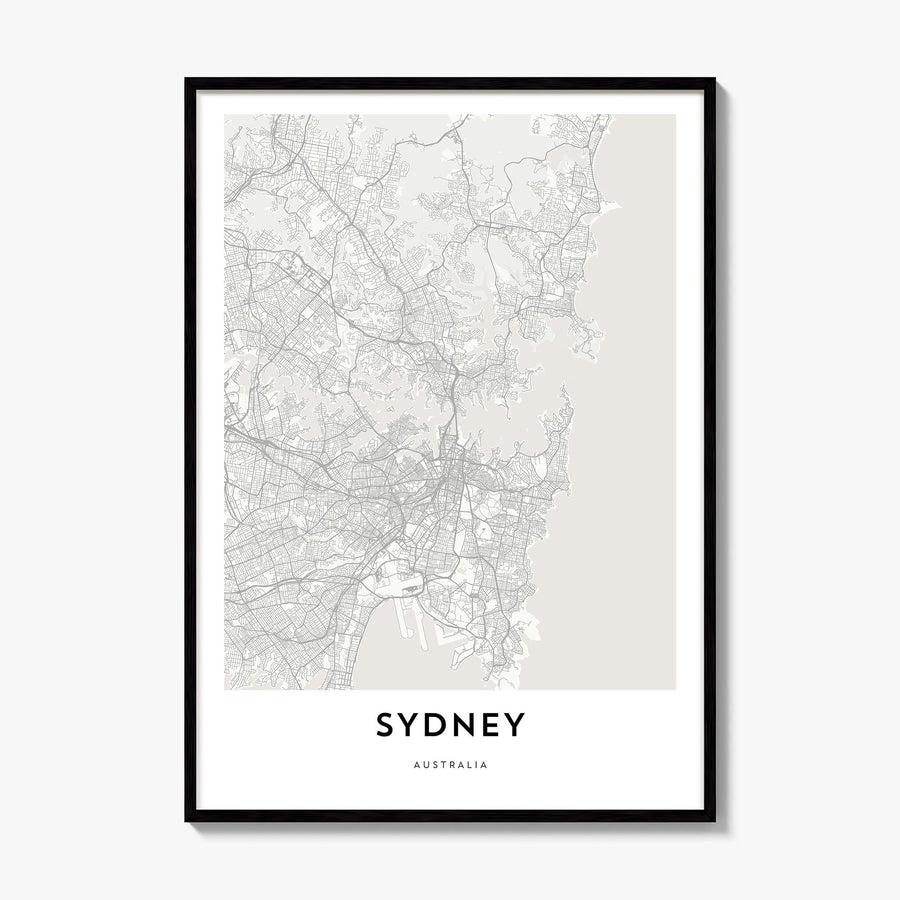 Sydney Map Poster, framed poster mockup