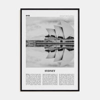 Sydney No 1 Poster Black Wood / 8x12 in Nbourhood Travel B&W Poster