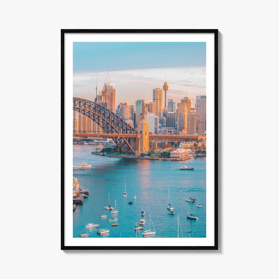 Sydney no. 3 colorful photo poster of New South Wales, Australia – vertical wall art, unframed print shown in interior mockup