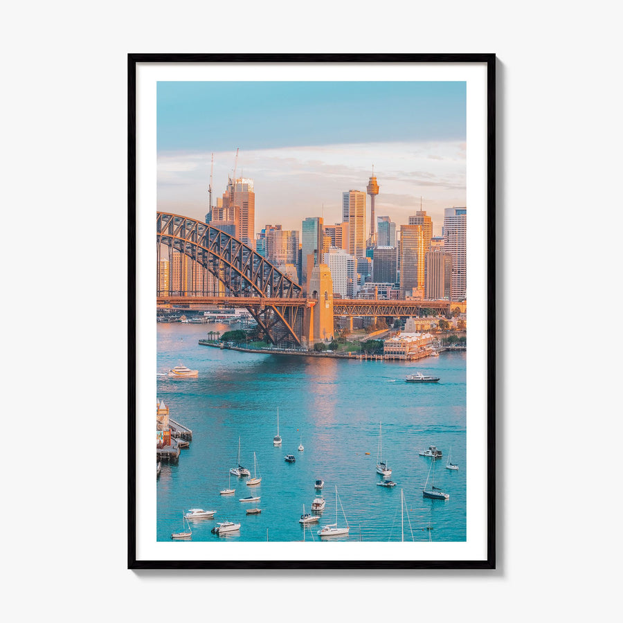 Sydney Photo No 3 Poster, framed poster mockup, white border