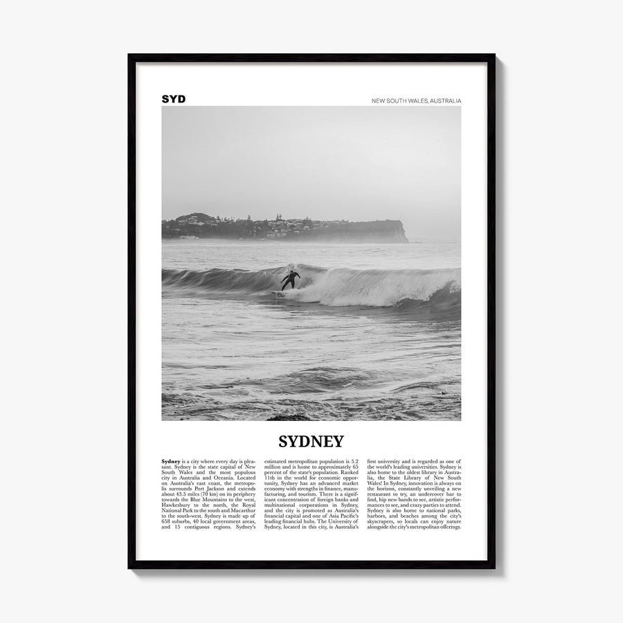 Sydney Newspaper No 2 Poster, framed poster mockup