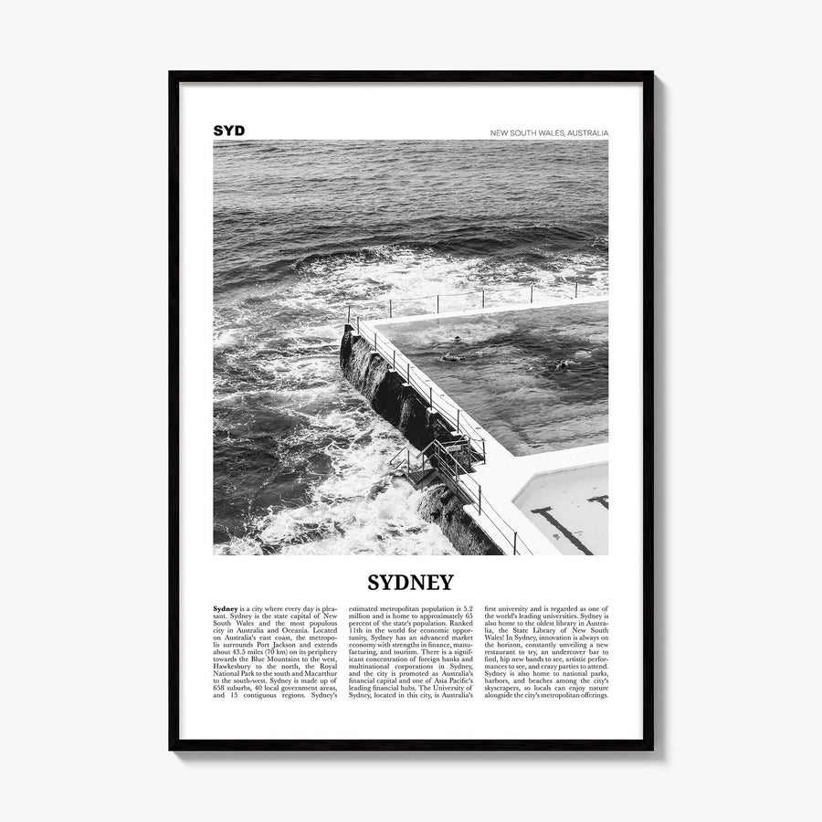 Sydney Newspaper No 4 Poster, framed poster mockup