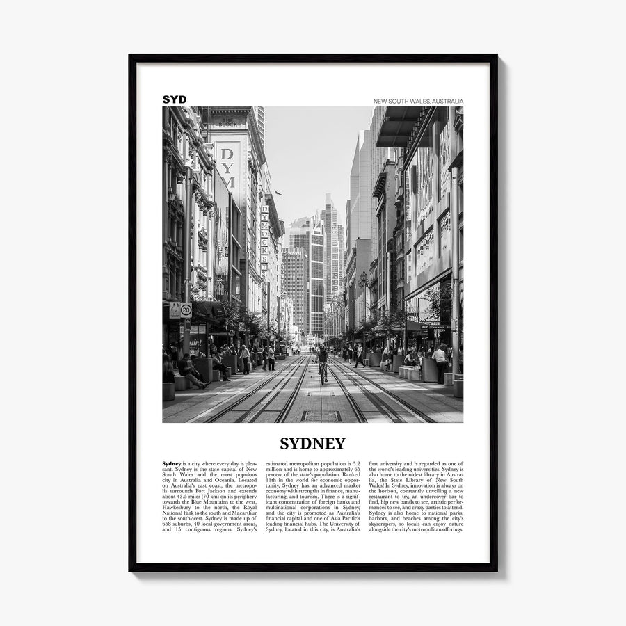 Sydney Newspaper No 5 Poster, framed poster mockup