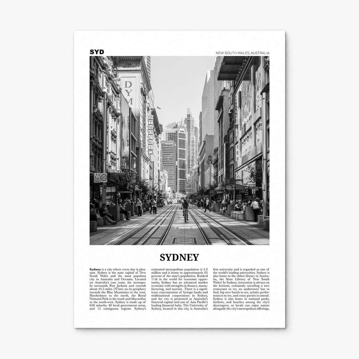 Sydney Newspaper No 5 Poster, print only (unframed)