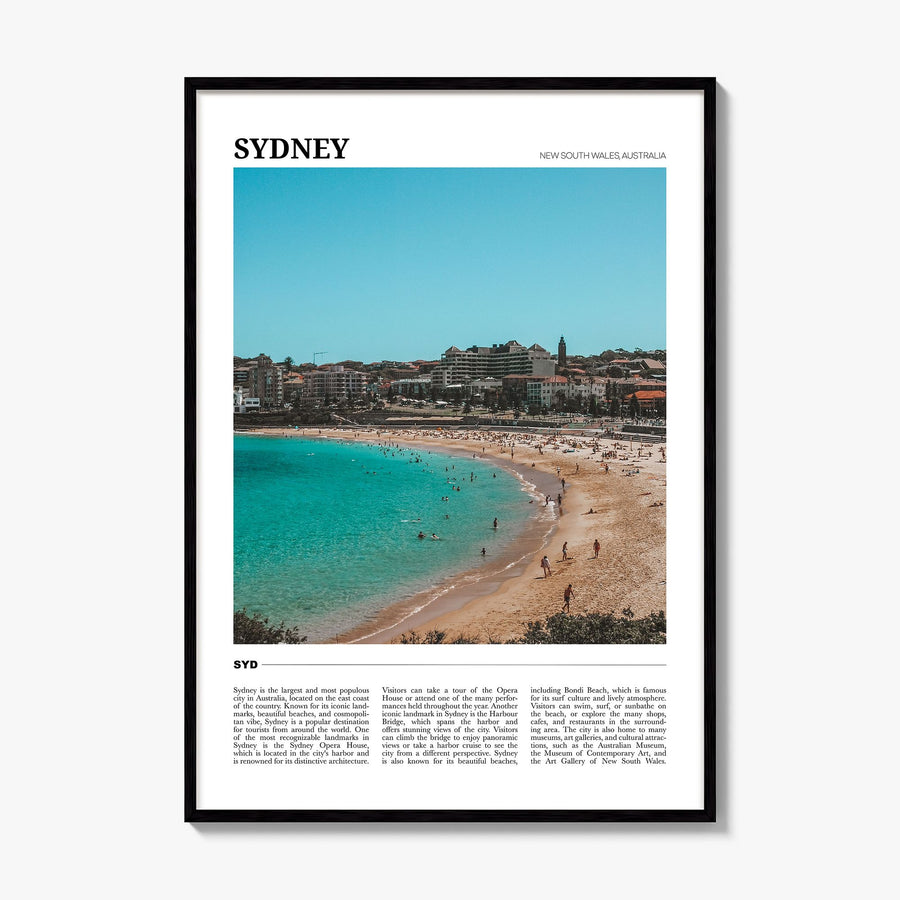 Sydney Travel Poster, framed poster mockup
