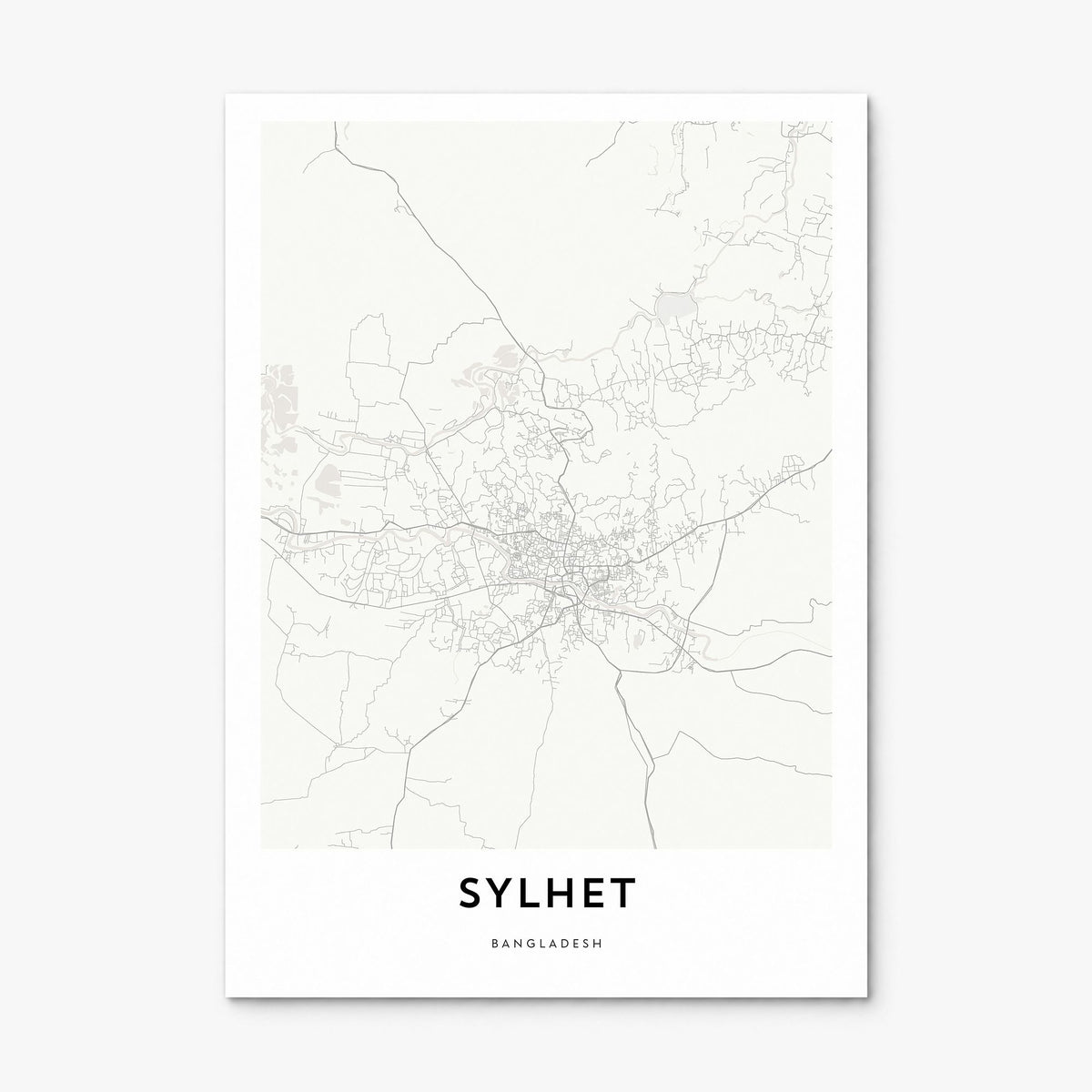Sylhet Map Poster, print only (unframed)