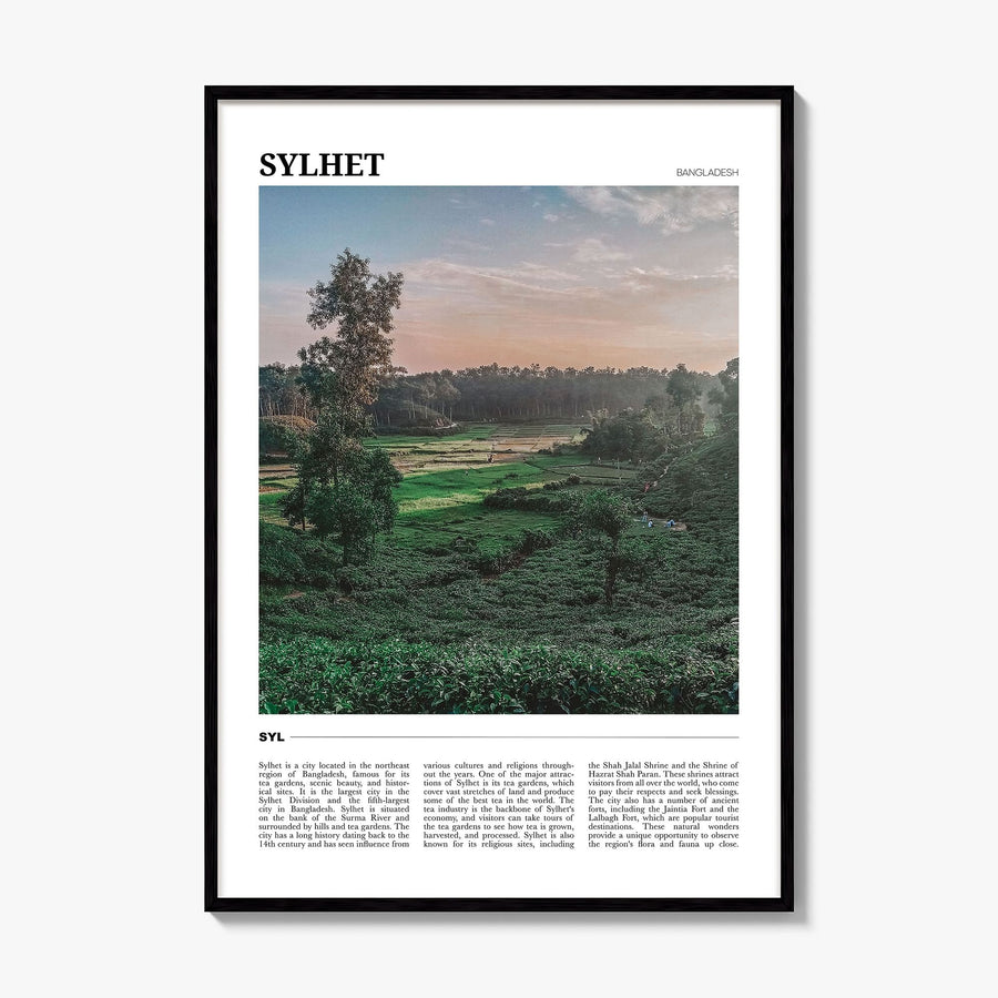 Sylhet Travel Poster, framed poster mockup