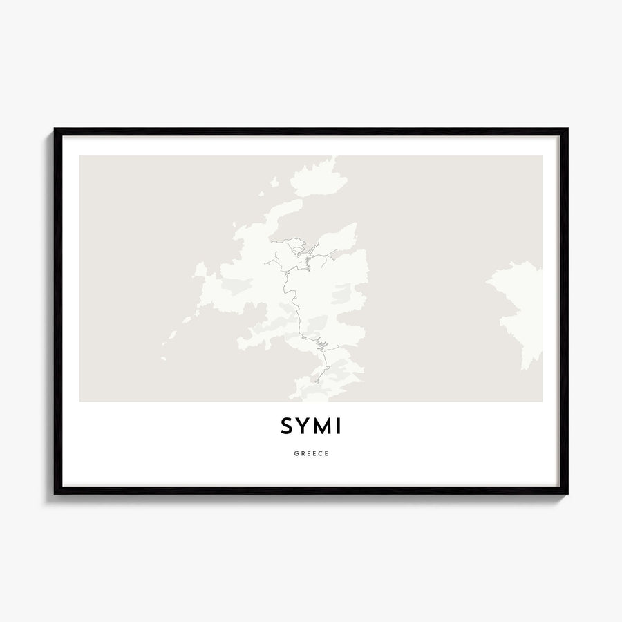 Symi Map Poster, framed poster mockup