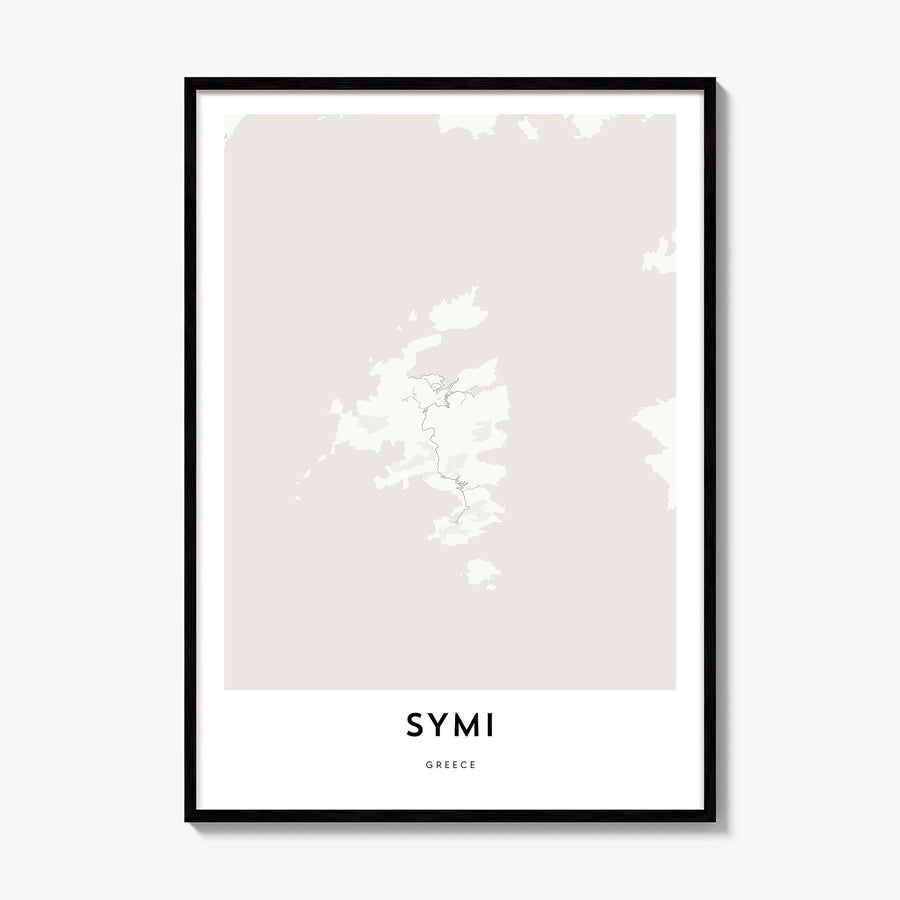 Symi Map Poster, framed poster mockup