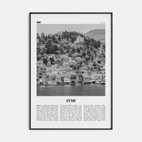 Symi Poster Black Metal / 8x12 in Nbourhood Travel B&W Poster