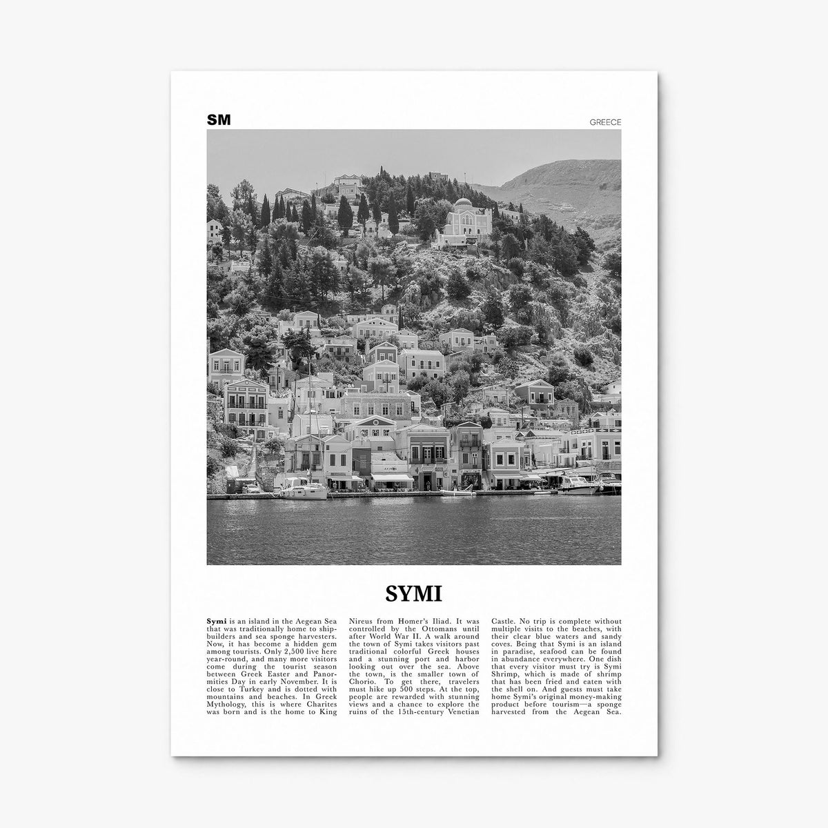 Symi Newspaper Poster, print only (unframed)