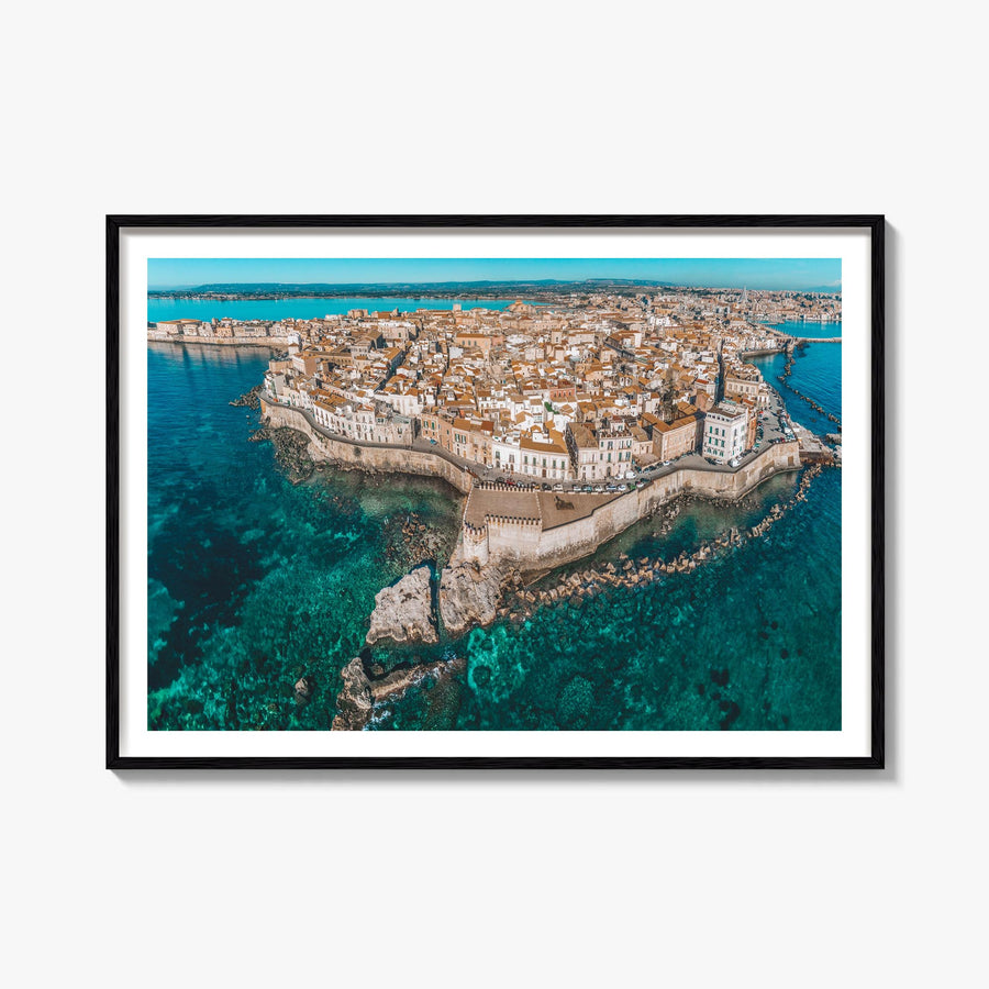 Syracuse, Italy colorful photo poster of Italy – horizontal wall art, unframed print shown in interior mockup