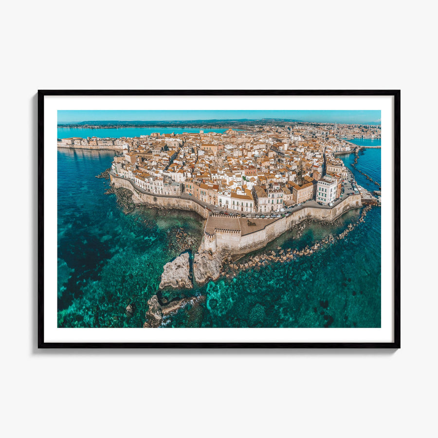 Syracuse, Italy Photo Poster, framed poster mockup, white border