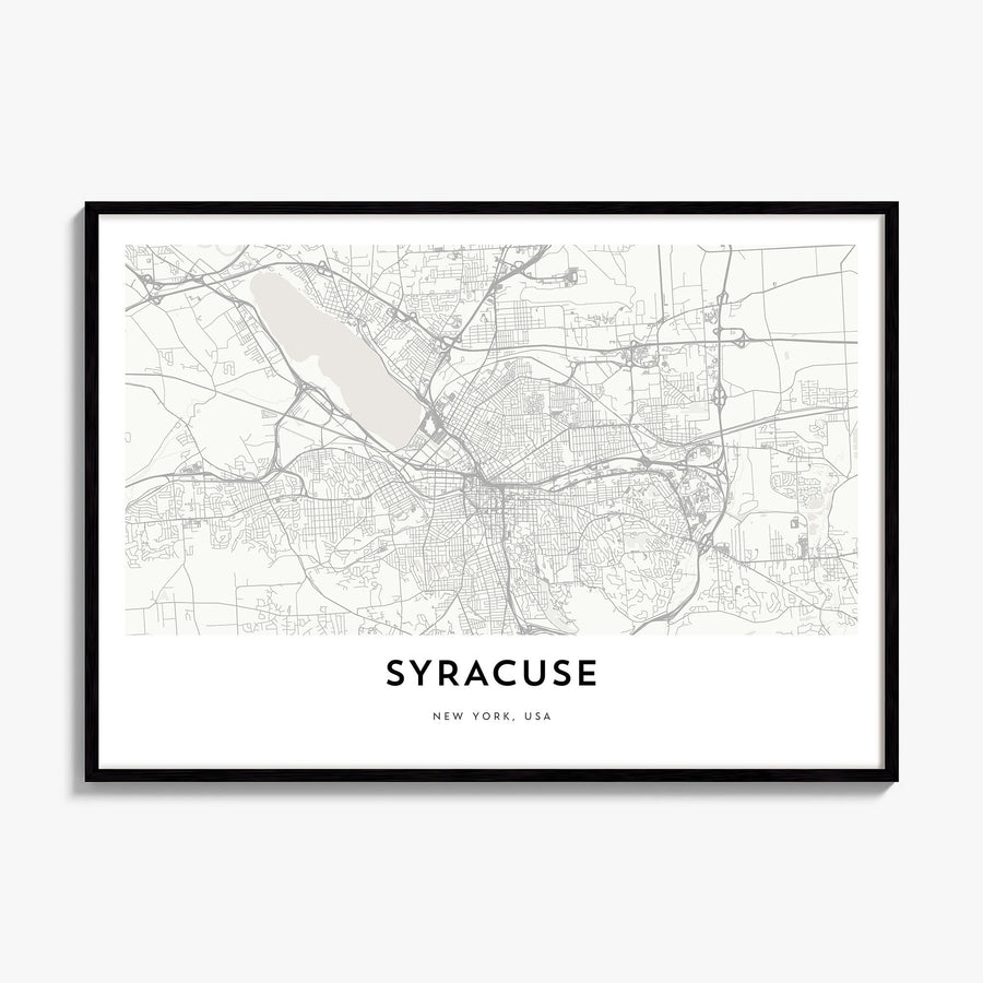 Syracuse, New York Map Poster, framed poster mockup
