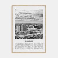 Syracuse, New York Poster Natural Wood / 8x12 in Nbourhood Travel B&W Poster