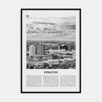 Syracuse, New York Poster Black Wood / 8x12 in Nbourhood Travel B&W Poster