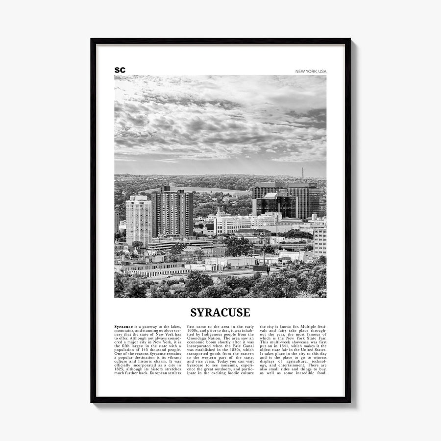 Syracuse, New York Newspaper Poster, framed poster mockup