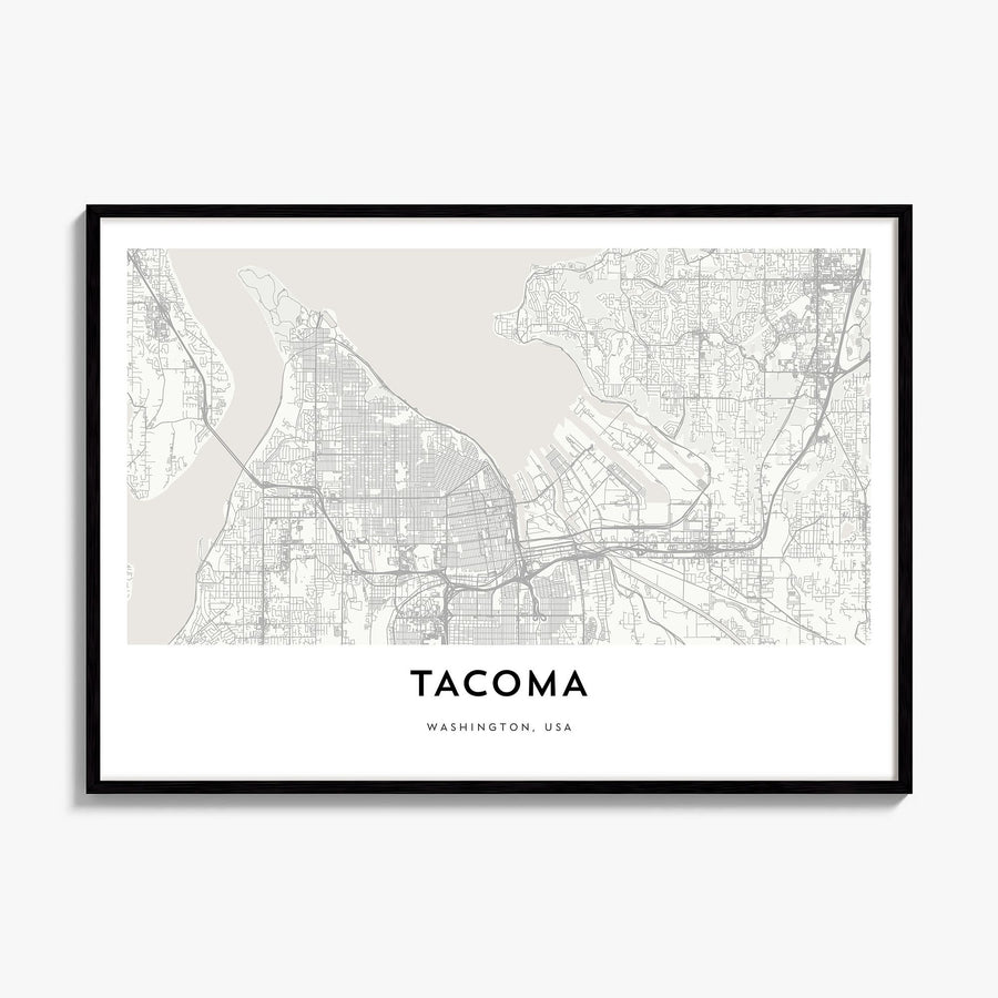 Tacoma Map Poster, framed poster mockup