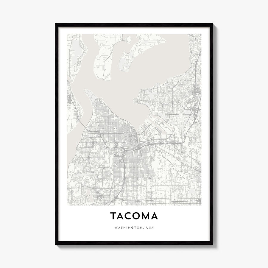 Tacoma Map Poster, framed poster mockup