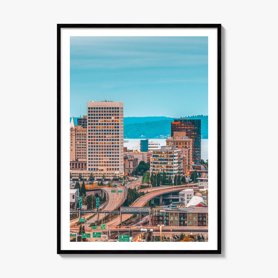 Tacoma Photo Poster, framed poster mockup, white border