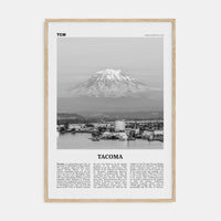 Tacoma Poster Natural Wood / 8x12 in Nbourhood Travel B&W Poster