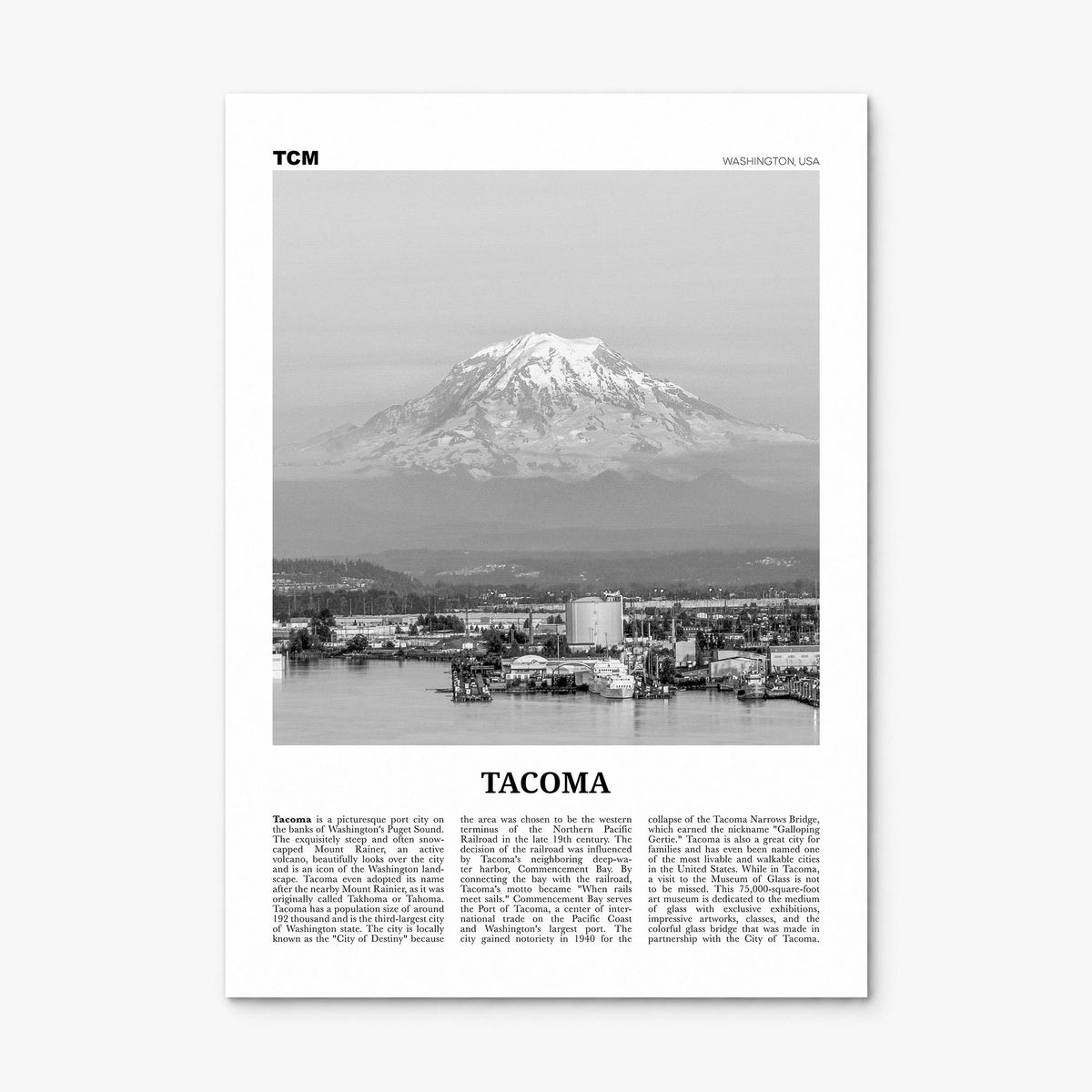 Tacoma Newspaper Poster, print only (unframed)