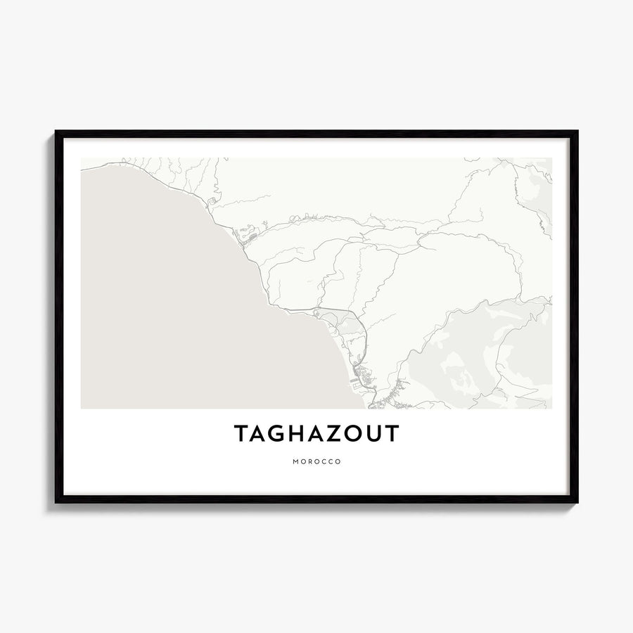 Taghazout Map Poster, framed poster mockup