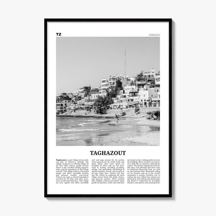 Taghazout Newspaper Poster, framed poster mockup