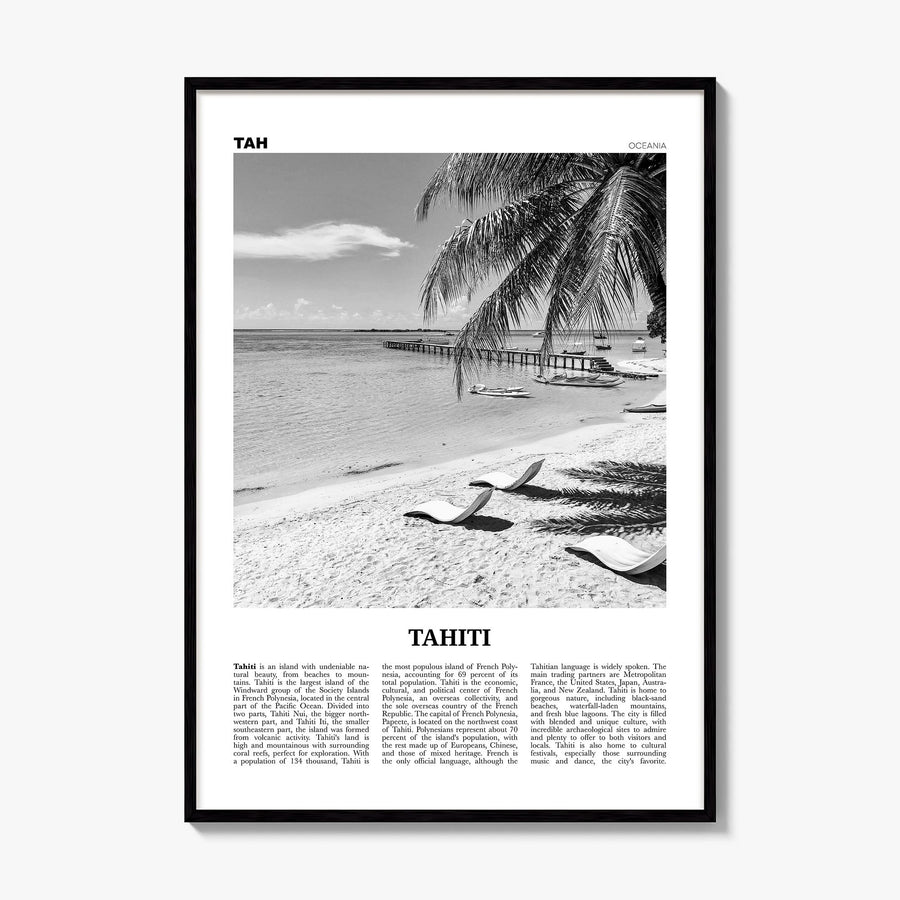 Tahiti Newspaper Poster, framed poster mockup