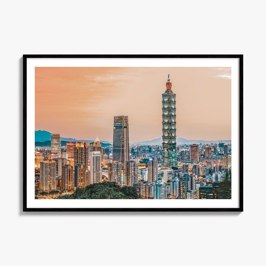 Taipei Photo Poster, framed poster mockup, white border