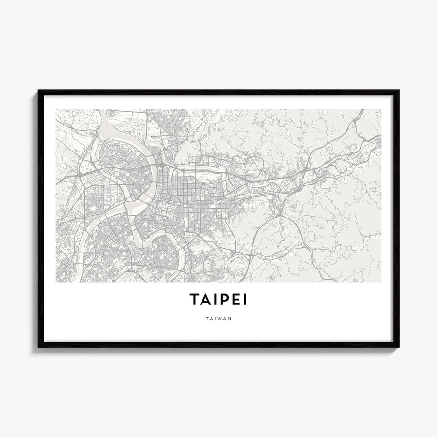 Taipei Map Poster, framed poster mockup