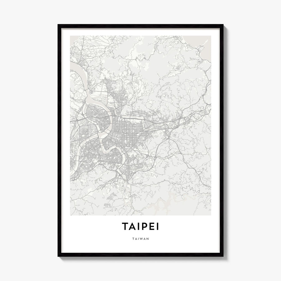 Taipei Map Poster, framed poster mockup