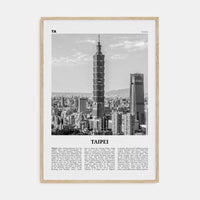 Taipei No 1 Poster Natural Wood / 8x12 in Nbourhood Travel B&W Poster