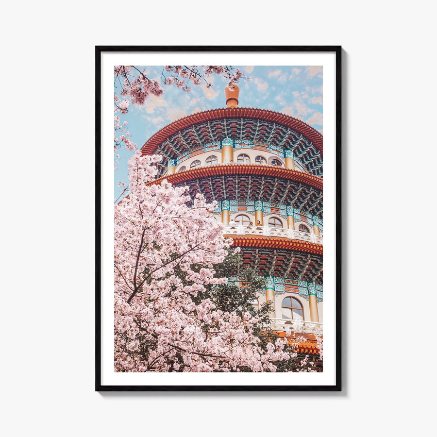 Taipei no. 2 colorful photo poster of Taiwan – vertical wall art, unframed print shown in interior mockup