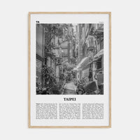 Taipei No 2 Poster Natural Wood / 8x12 in Nbourhood Travel B&W Poster