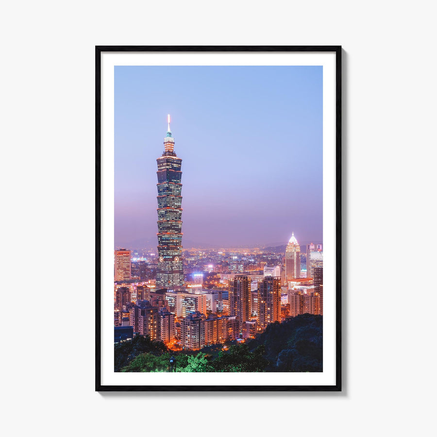 Taipei no. 3 colorful photo poster of Taiwan – vertical wall art, unframed print shown in interior mockup