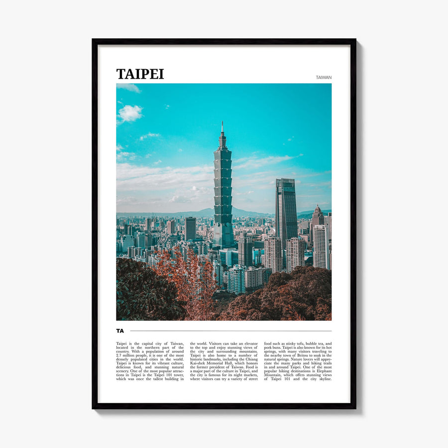 Taipei Travel Poster, framed poster mockup