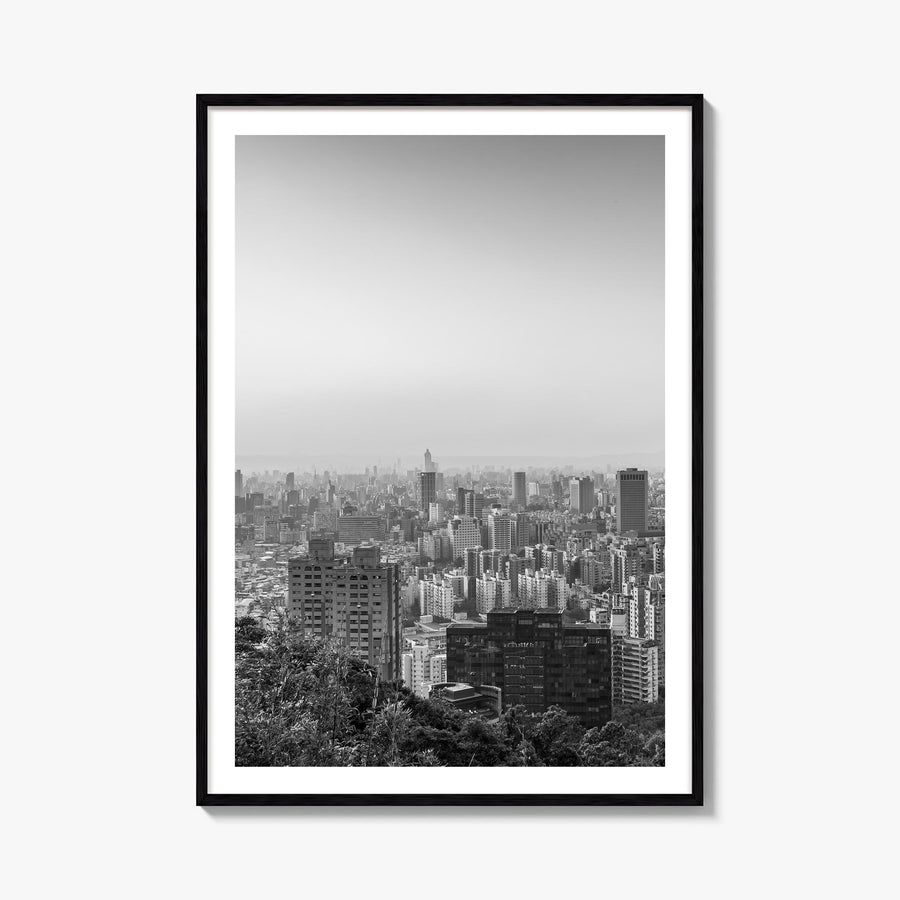 Taiwan black & white photo poster of Asia – vertical wall art, unframed print shown in interior mockup