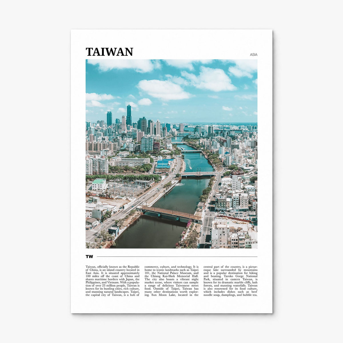 Taiwan Travel Poster, print only (unframed)