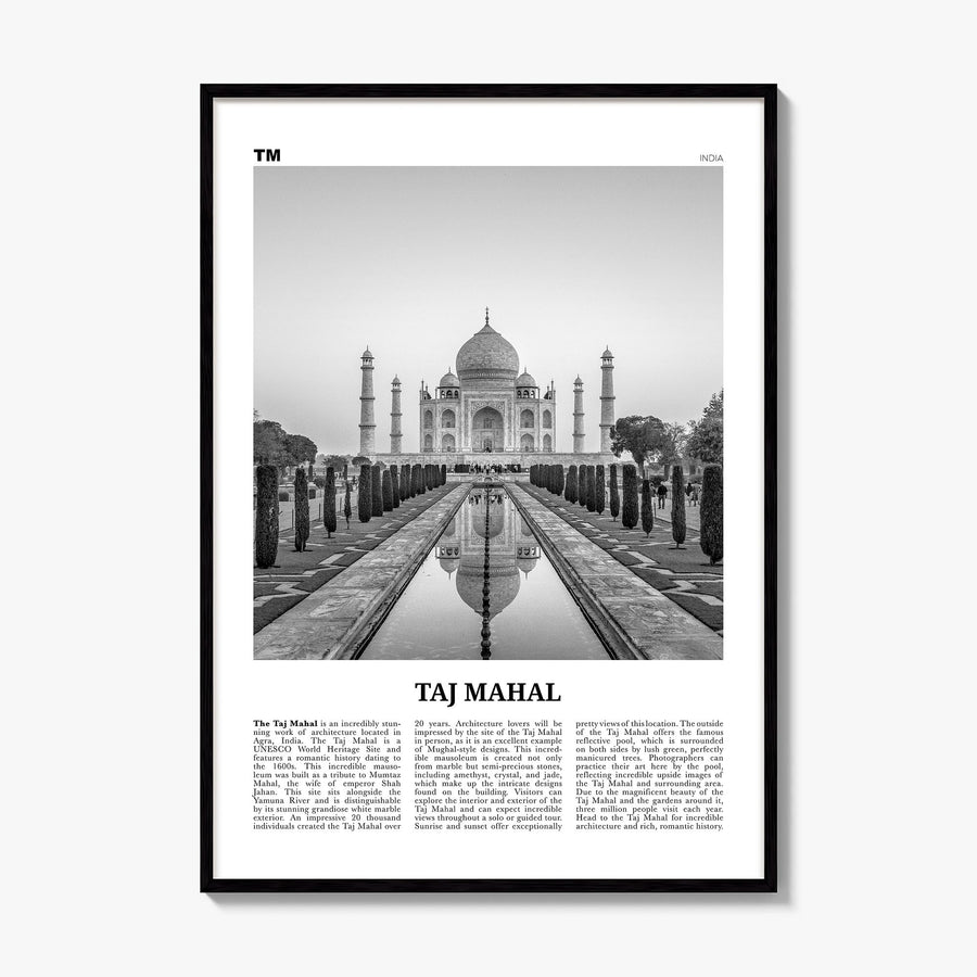 Taj Mahal Newspaper Poster, framed poster mockup