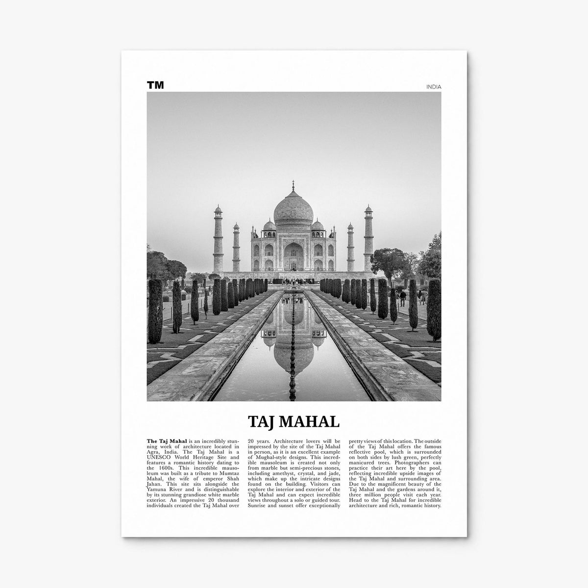 Taj Mahal Newspaper Poster, print only (unframed)