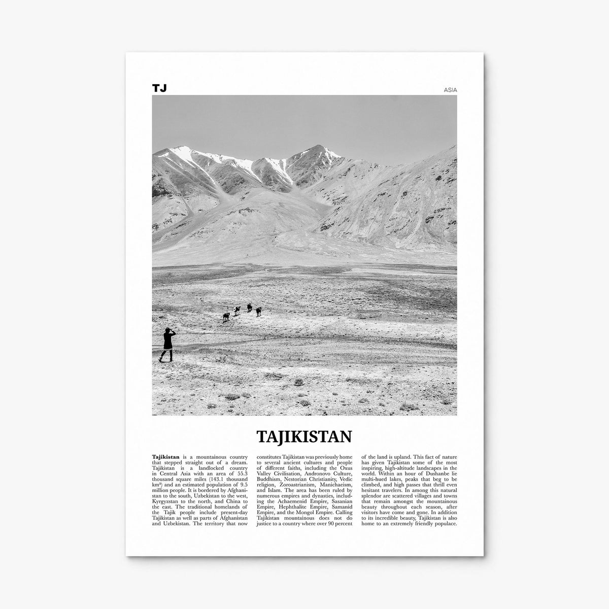 Tajikistan Newspaper Poster, print only (unframed)