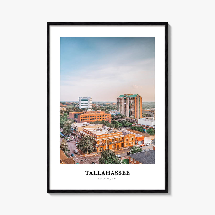 Tallahassee colorful classic poster of Florida, USA – vertical wall art, unframed print shown in interior mockup