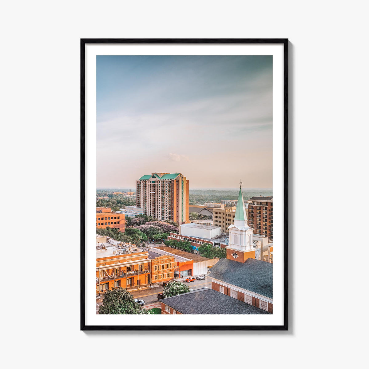 Tallahassee colorful photo poster of Florida, USA – vertical wall art, unframed print shown in interior mockup