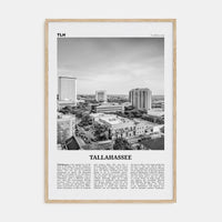 Tallahassee Poster Natural Wood / 8x12 in Nbourhood Travel B&W Poster