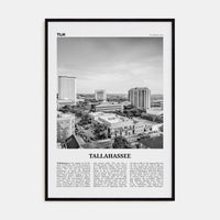 Tallahassee Poster Black Wood / 8x12 in Nbourhood Travel B&W Poster