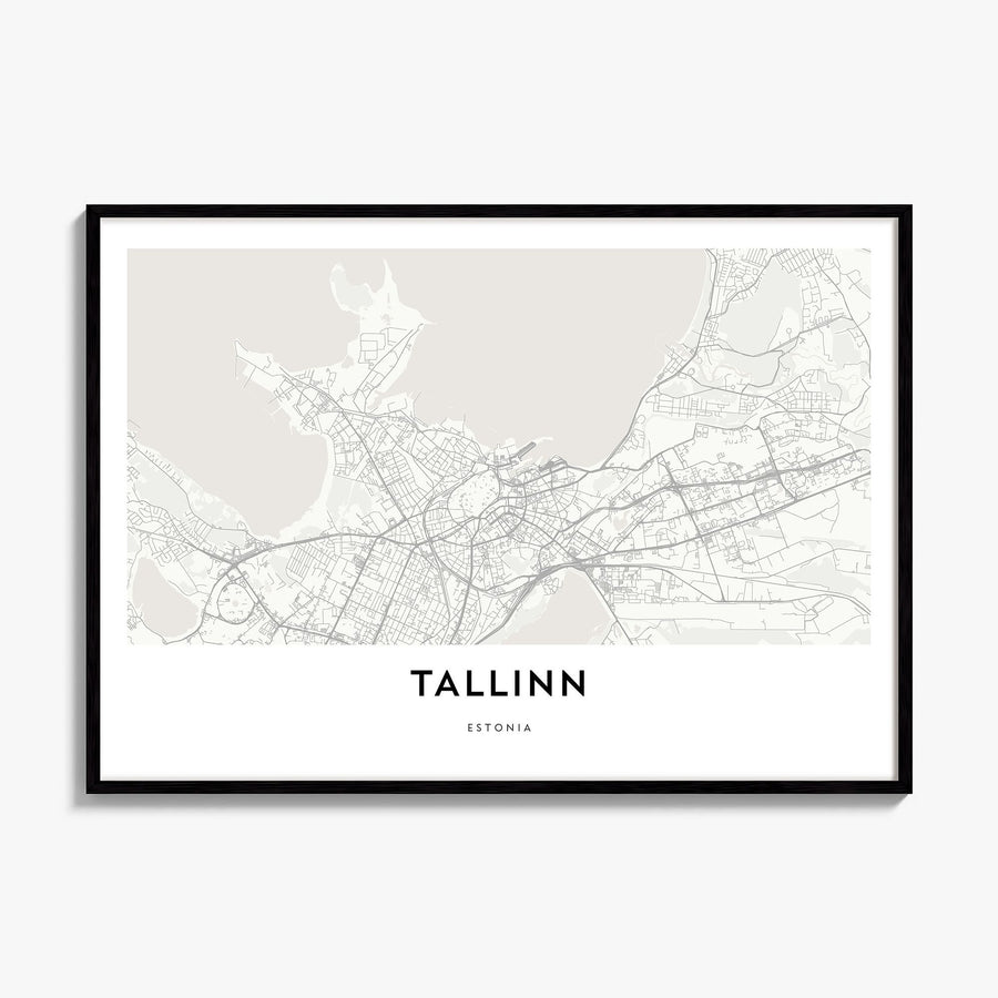 Tallinn Map Poster, framed poster mockup