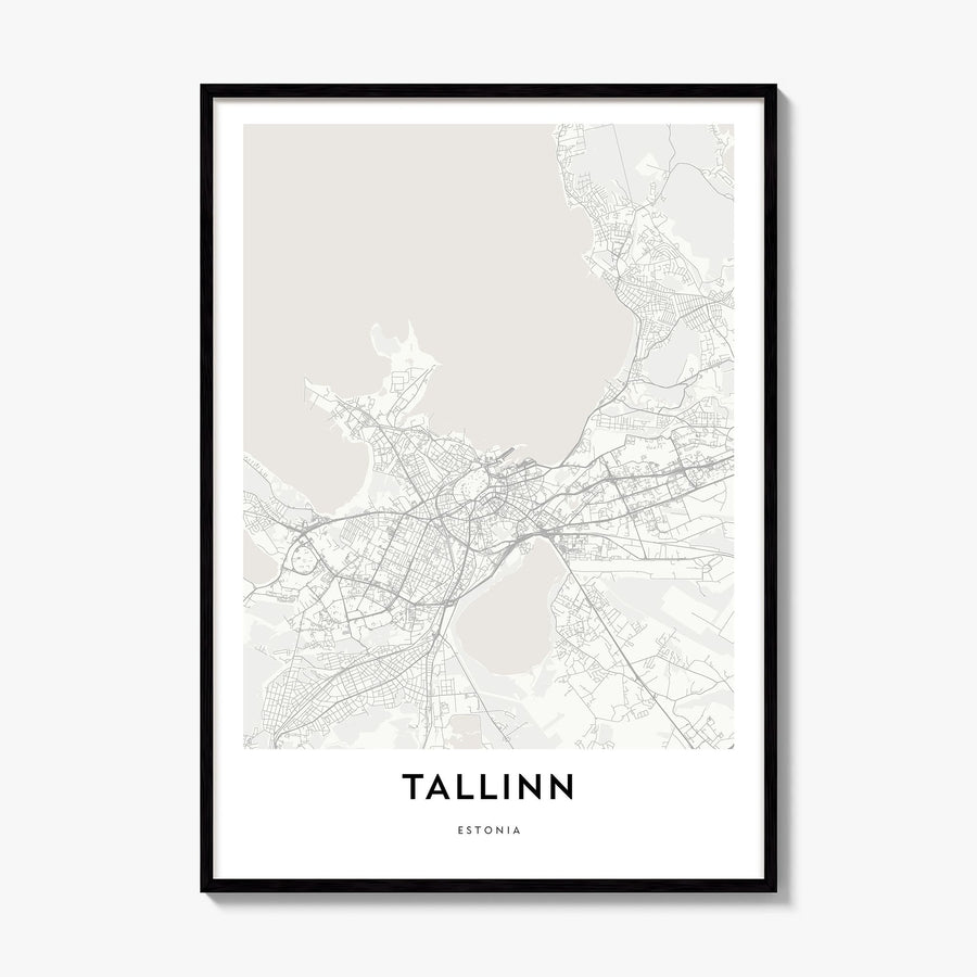 Tallinn Map Poster, framed poster mockup