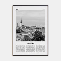 Tallinn Poster Black Metal / 8x12 in Nbourhood Travel B&W Poster