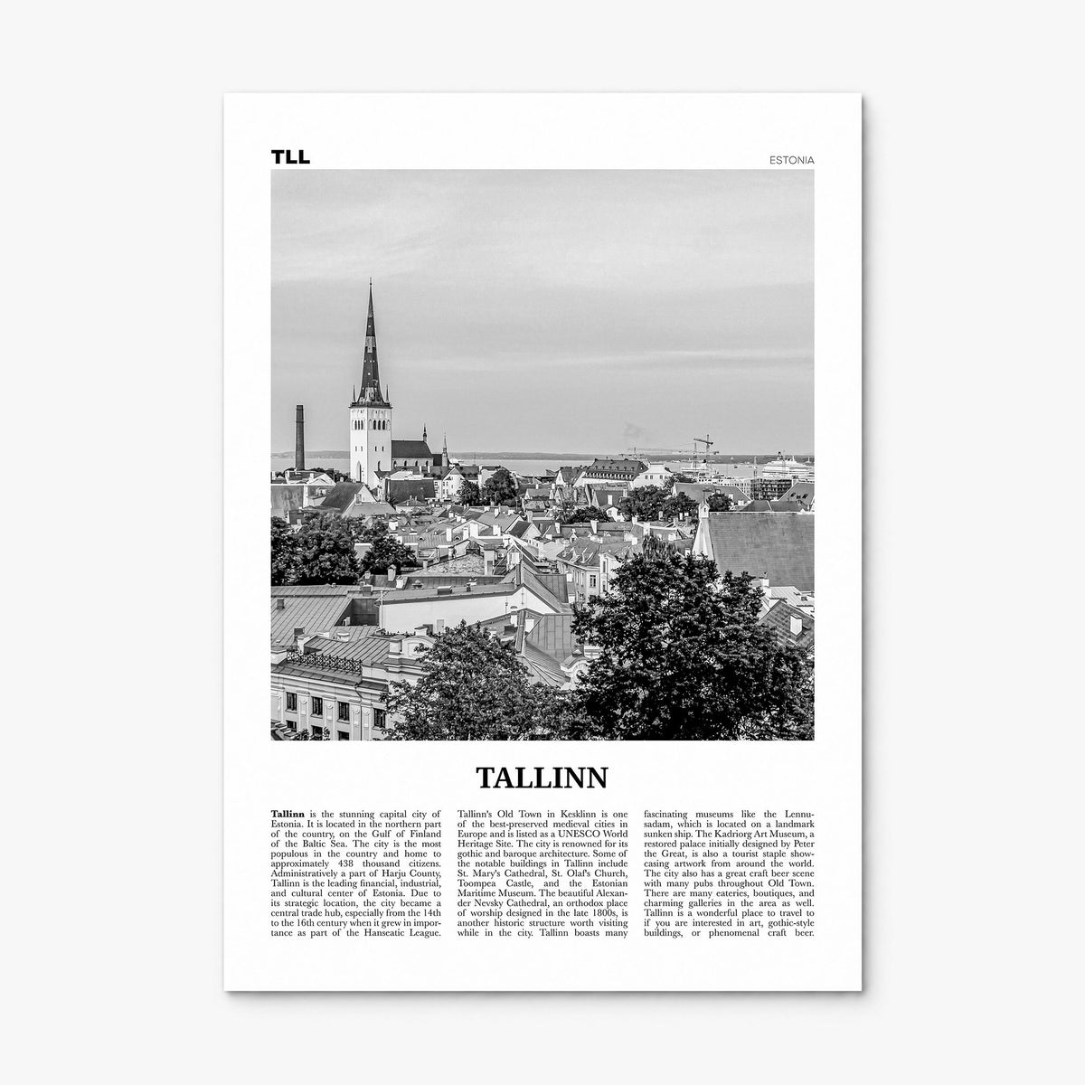 Tallinn Newspaper Poster, print only (unframed)